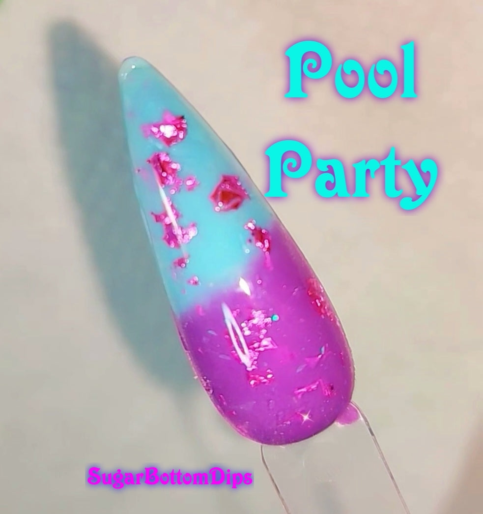 Pool party, thermal color changing dip powder