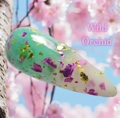 Wild orchid,  temp/foil dip powder