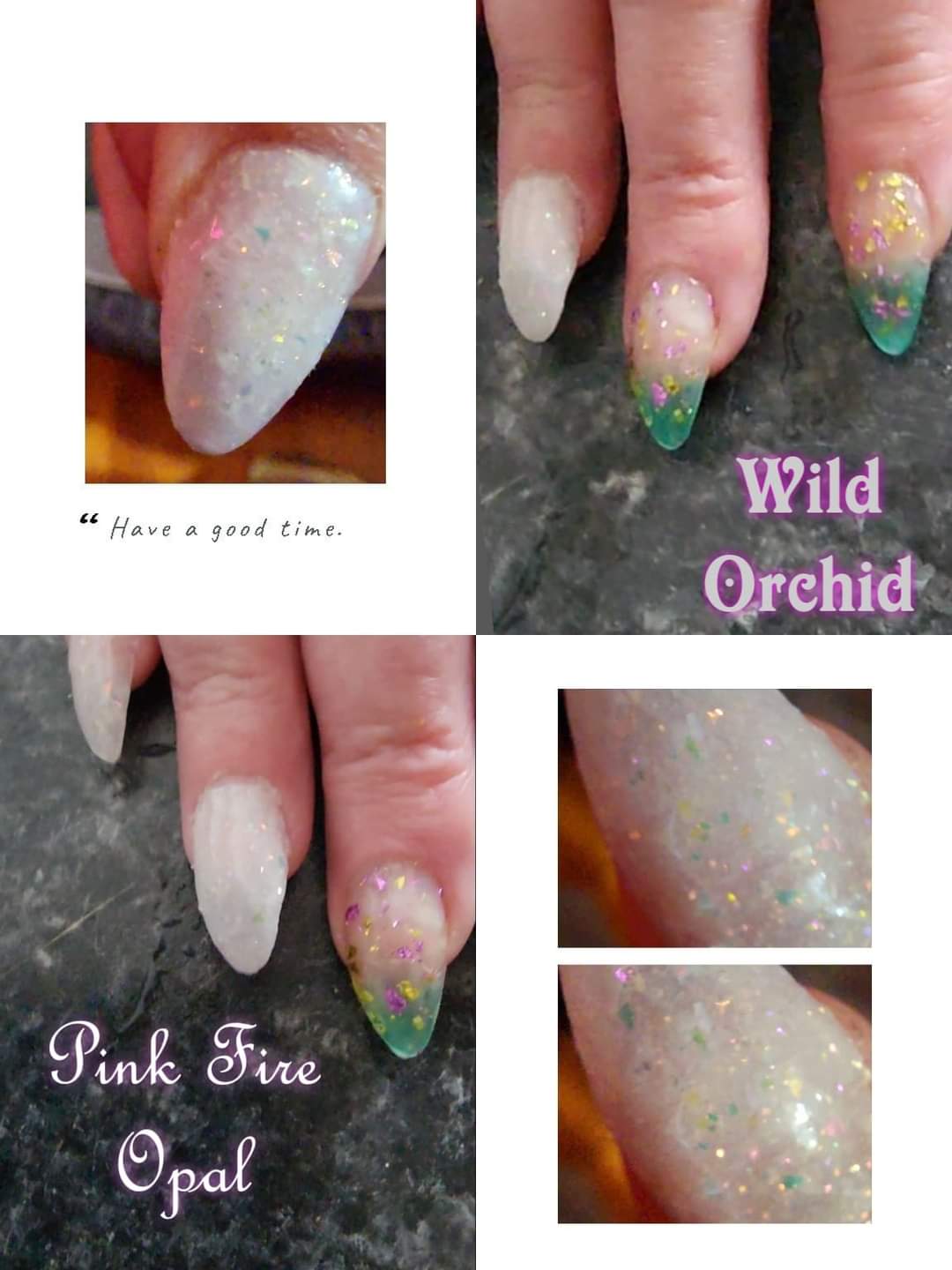 Wild orchid,  temp/foil dip powder