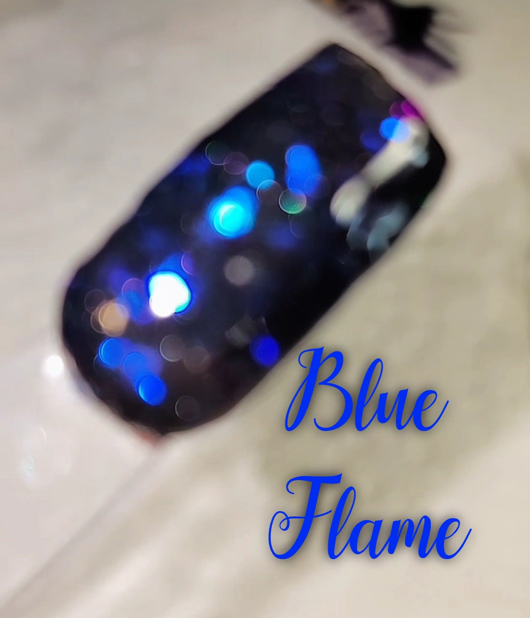 Blue flame, foil nail dip powder