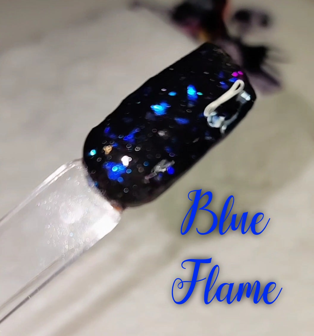 Blue flame, foil nail dip powder