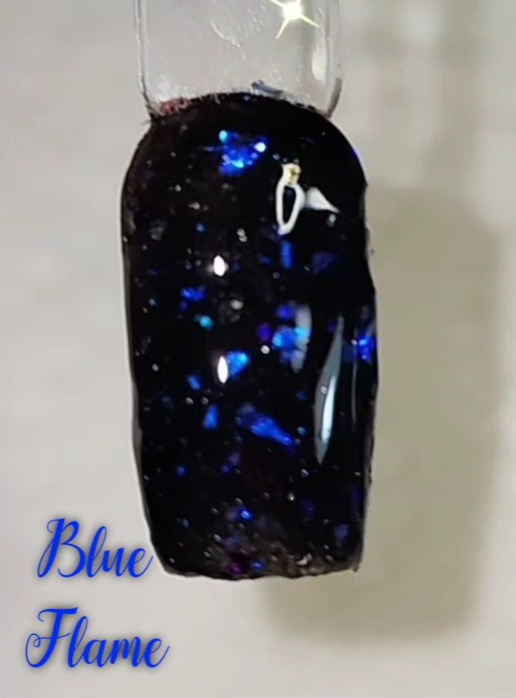 Blue flame, foil nail dip powder