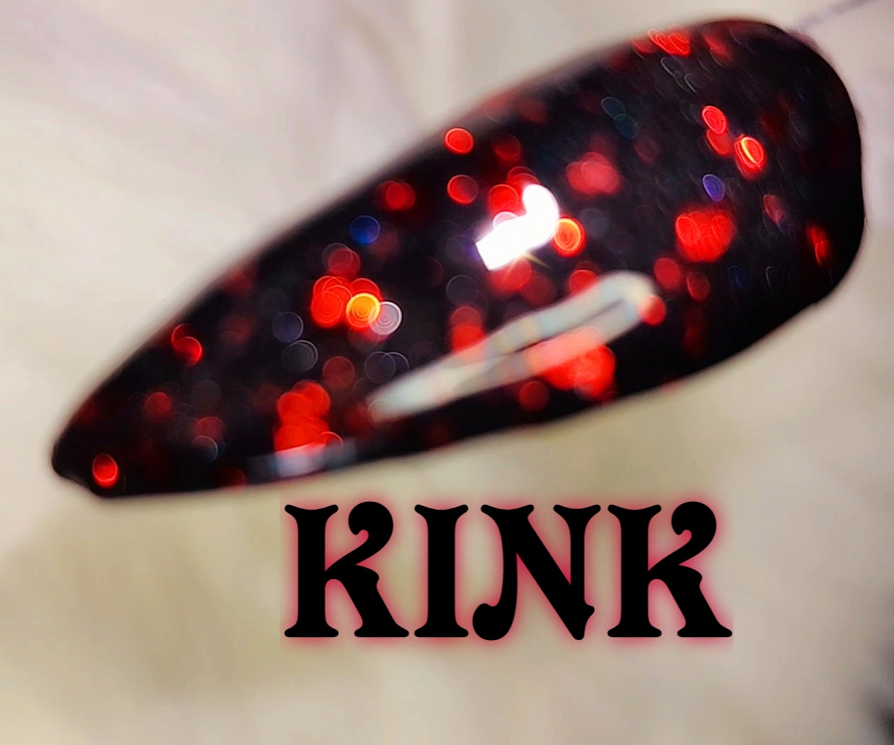 Kink, black dip powder with red foils