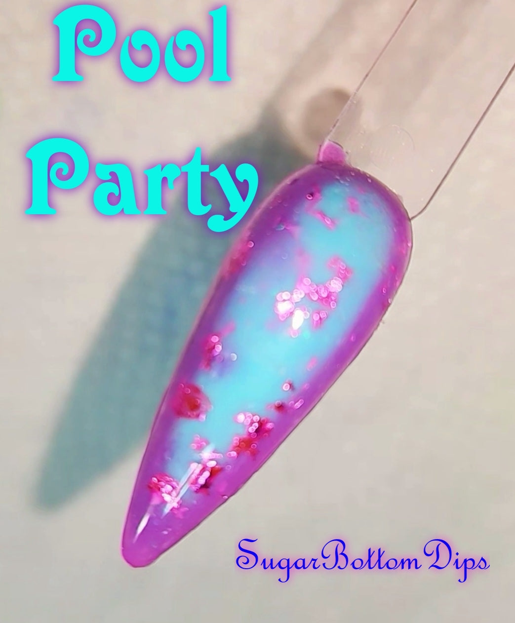 Pool party, thermal color changing dip powder