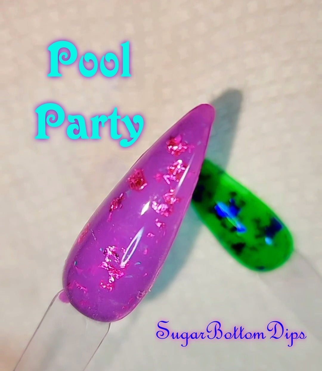 Pool party, thermal color changing dip powder – sugar bottom dips