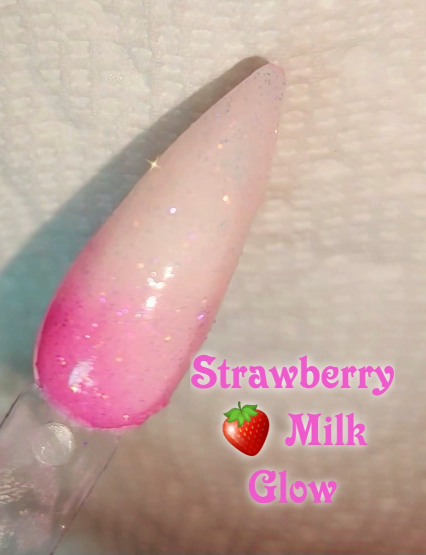 Strawberry milk glow thermal/Glow dip powder