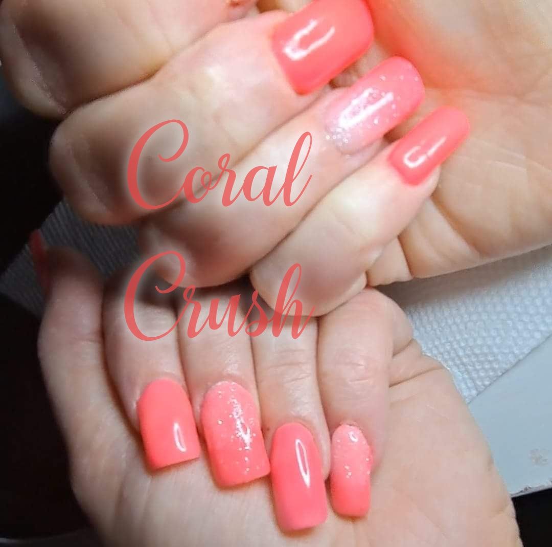 Coral Crush, nail dip powder