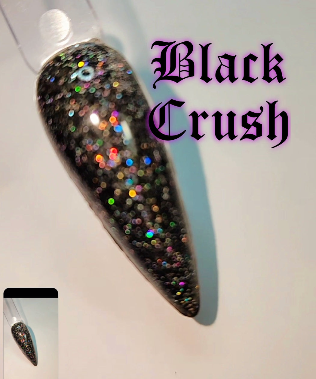 Black Crush, progressive black and silver thermal dip powder