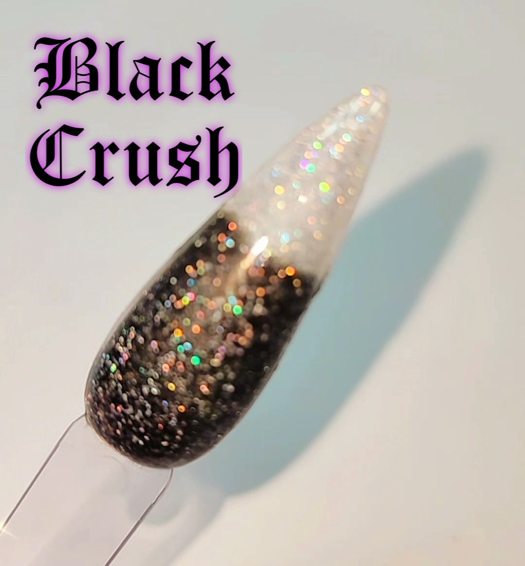 Black Crush, progressive black and silver thermal dip powder