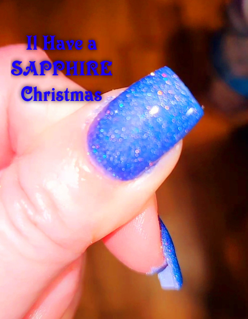 I'll have a sapphire Christmas, solid , sparkly dip powder