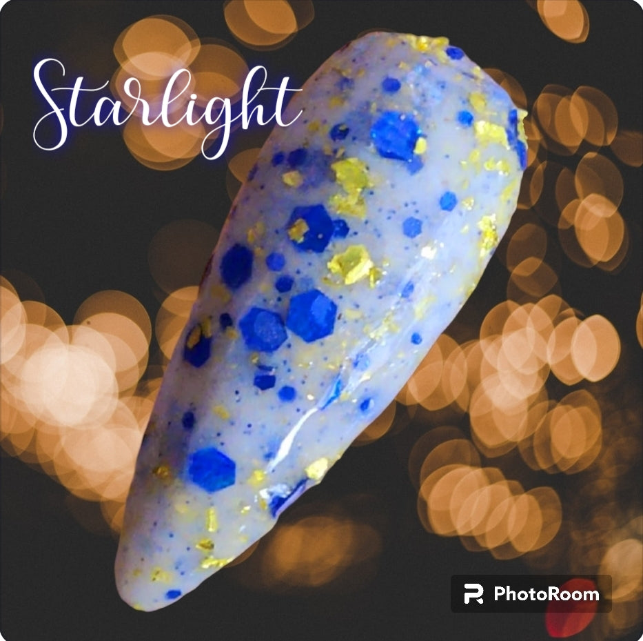 Starlight, foil & glitter dip powder