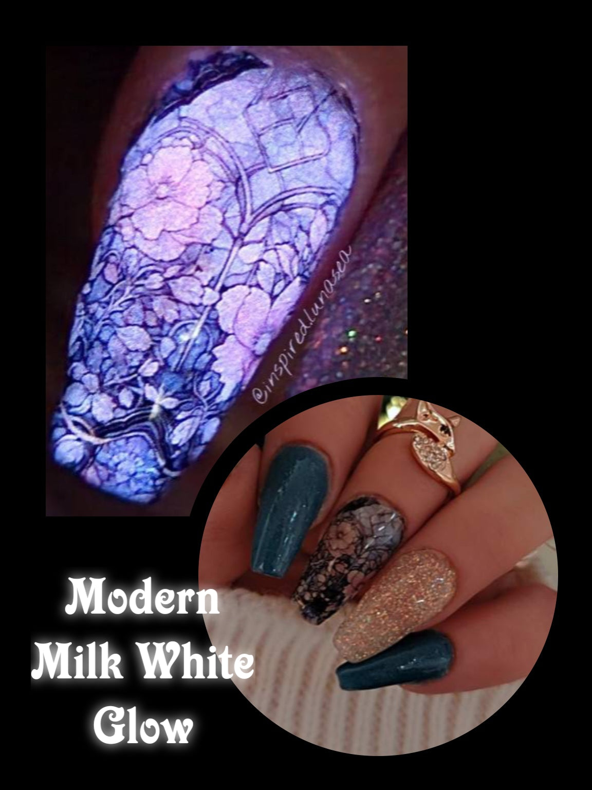 Modern Milk white GLOW in the dark dip powder