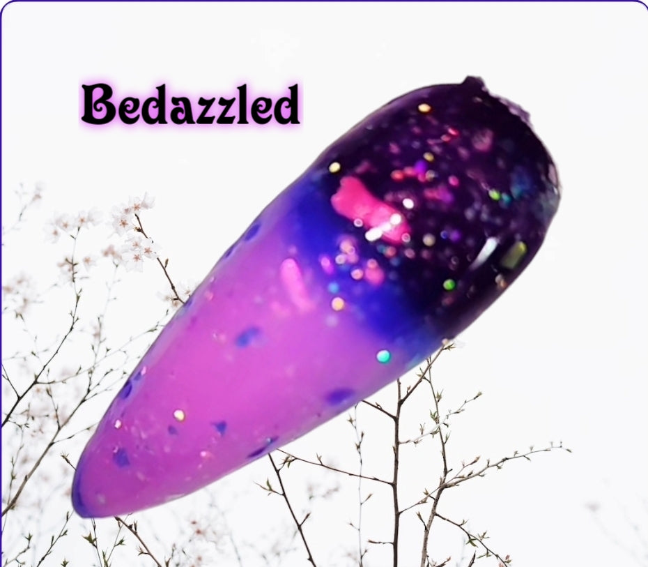 Bedazzled, multi color thermal dip powder