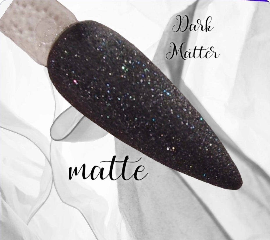 Dark Matter, blackest black sparkling dip powder