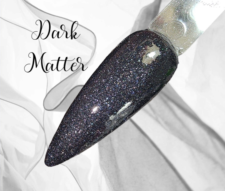 Dark Matter, blackest black sparkling dip powder