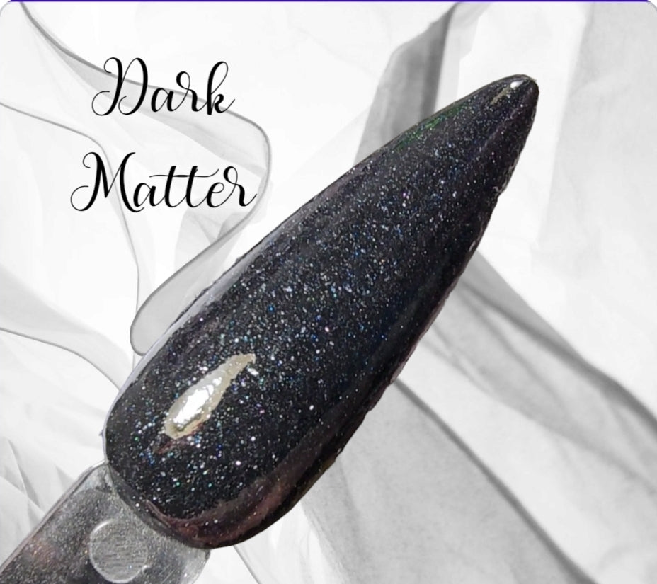 Dark Matter, blackest black sparkling dip powder