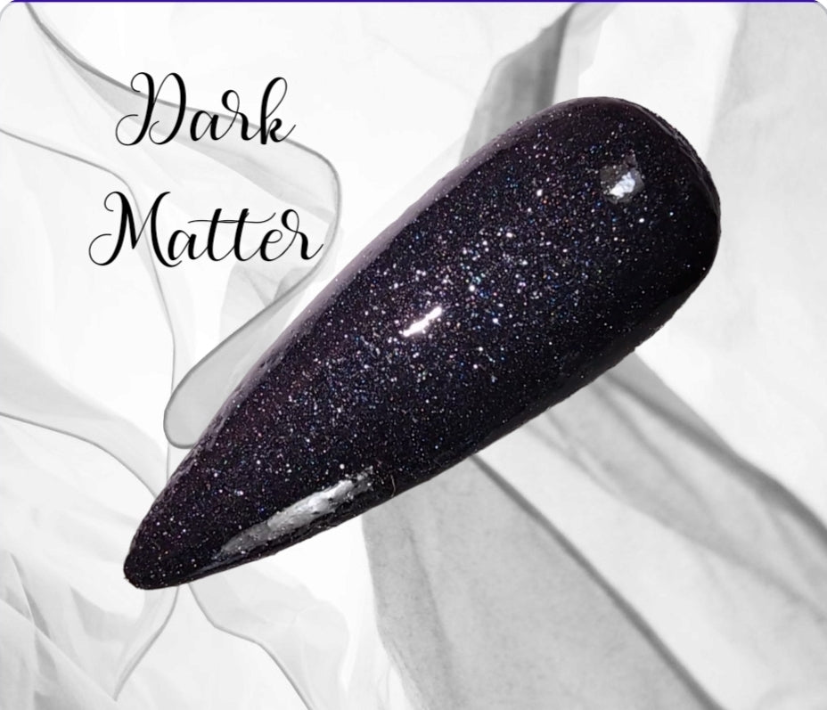 Dark Matter, blackest black sparkling dip powder