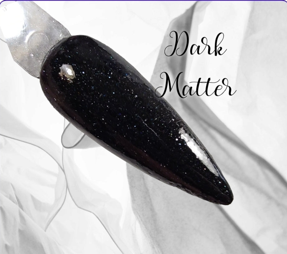 Dark Matter, blackest black sparkling dip powder