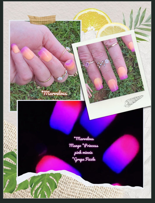 Trio Glow Combo Pack, marvelous Mango glow,  Princess pink glow  Minnie, Grape Fizzle