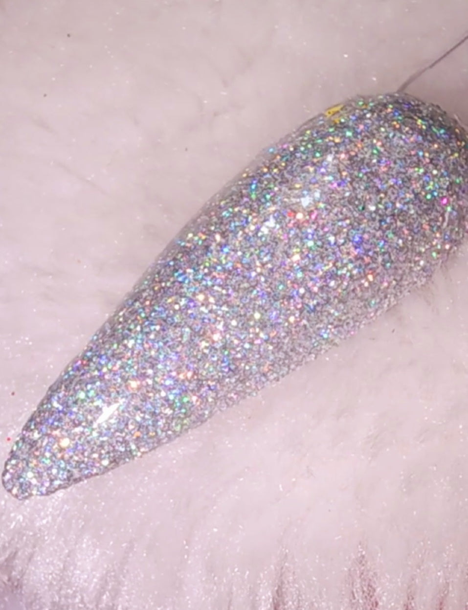 Silver Stunner, silver halographic glitter dip powder