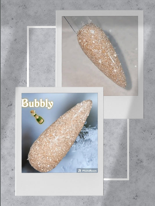 Bubbly, champagne glitter dip powder