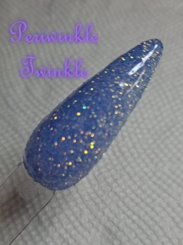 Periwinkle Twinkle, reflective glitter dip powder